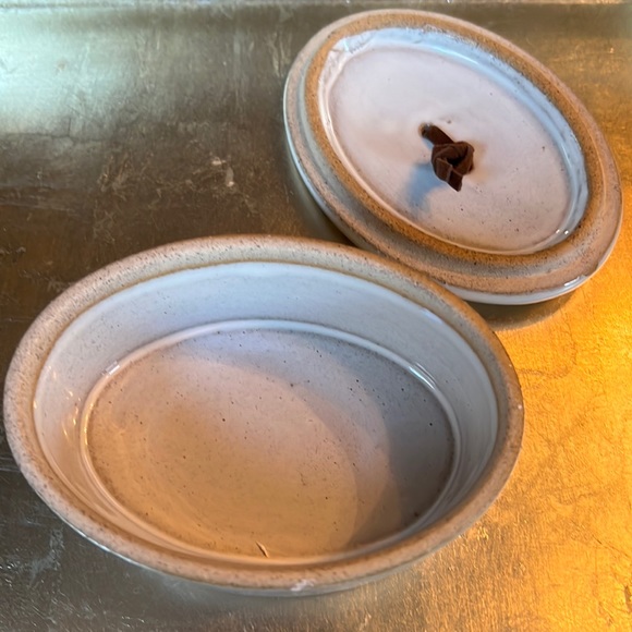 Marks White artisan oval stoneware decorative trinket box w/lid-NWOT - Picture 6 of 12